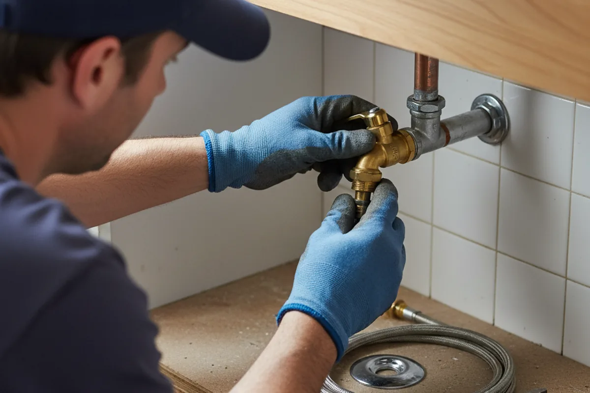 Shutoff valve and fitting work during Well Pump Repair in Pearland